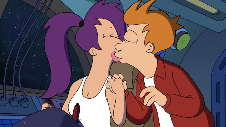 Fry and Leela kiss Futurama the Wild Green Yonder