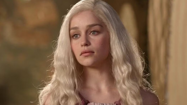 Daenerys gazing into the middle distance on Game of Thrones