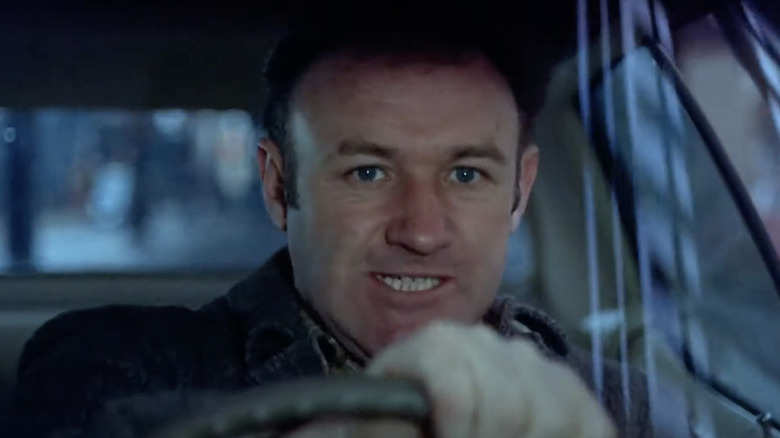 Gene Hackman's Popeye Doyle driving a car in The French Connection