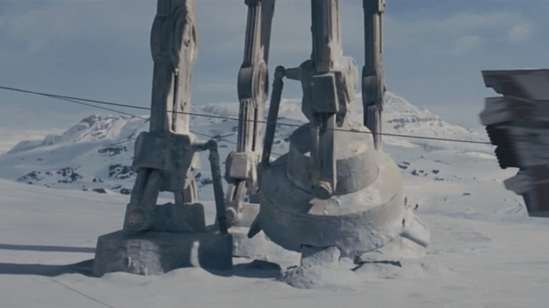 Cables around the AT-AT legs in Star Wars: Episode V -- The Empire Strikes Back