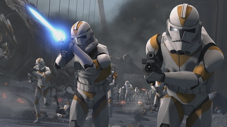 Clone troopers in the Siege of Mandalore arc in The Clone Wars