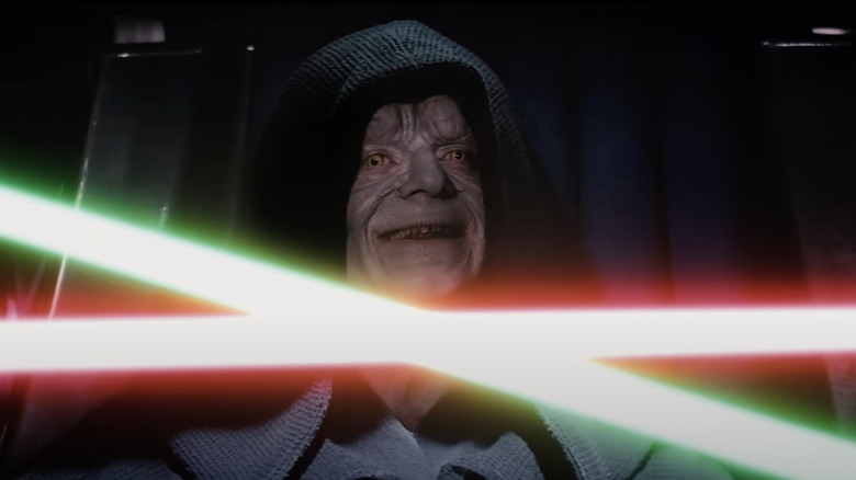 Emperor Palpatine laughing light sabre fight Return of the Jedi