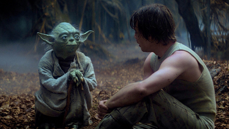 Yoda and Luke in The Empire Strikes Back