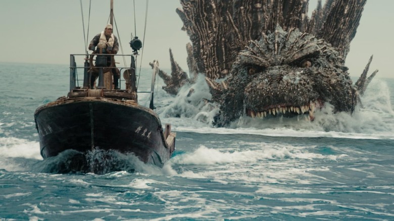 Godzilla Minus One boat scene 