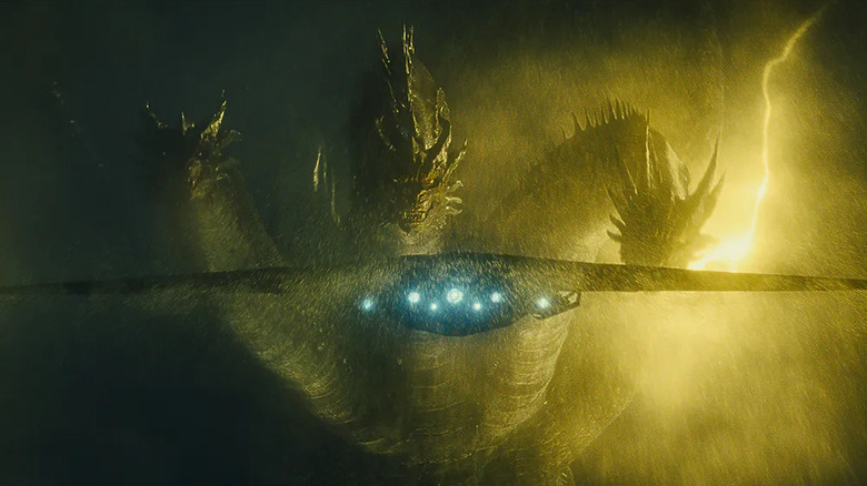 King Ghidorah faces Monarch aircraft in Godzilla: King of the Monsters