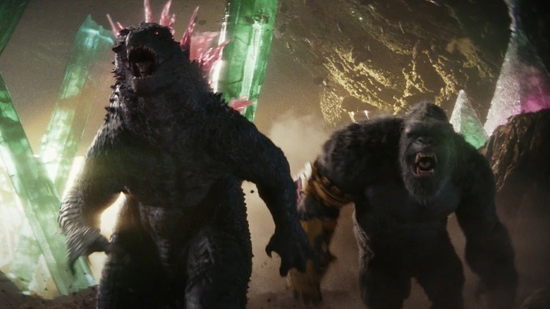 Godzilla and Kong charge together in Godzilla x Kong: The New Empire