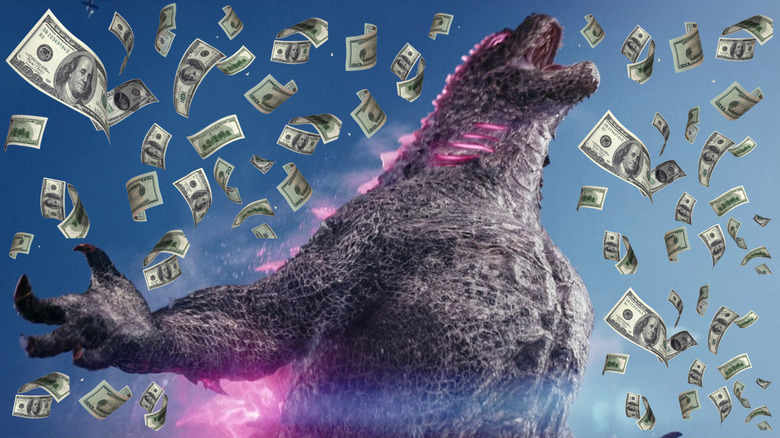 Godzilla x Kong dinheiro Godzilla rosa 