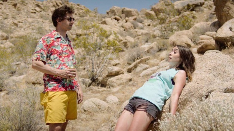 Nyles and Sarah amid desert rocks in Palm Springs