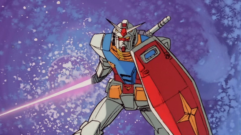 Mobile Suit Gundam guy with sword and shield