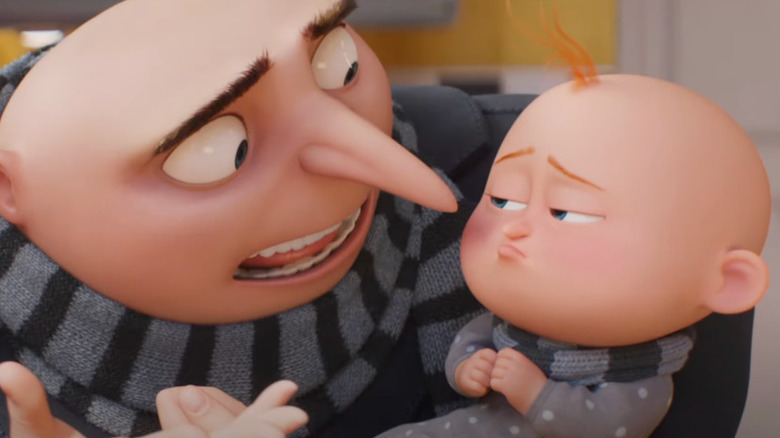 Gru and Gru Jr in Despicable Me 4