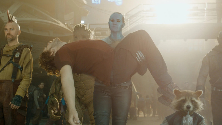 Guardians of the Galaxy Vol. 3 Nebula carrying Peter Quill