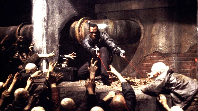 Wesley Snipes in Blade II Fighting Reaper Vampires