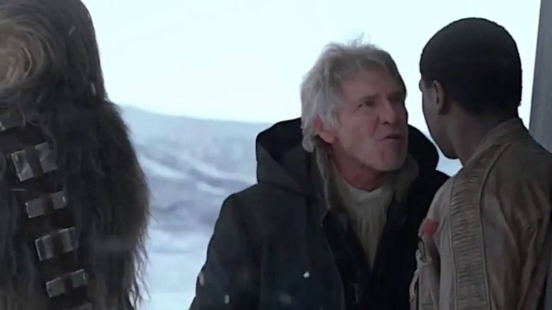 Harrison Ford John Boyega outside snow