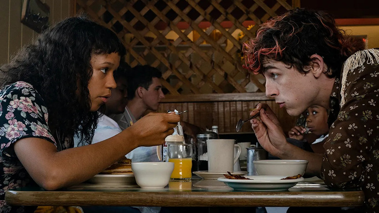 Taylor Russell and Timothee Chalamet in Bones and All