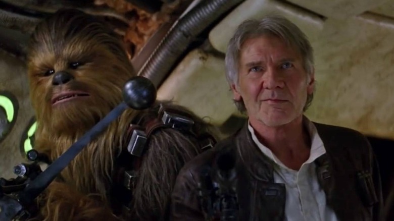 Han Solo and Chewbacca on Millennium Falcon