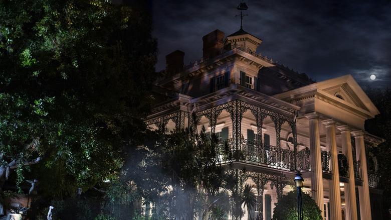 Haunted Mansion at night