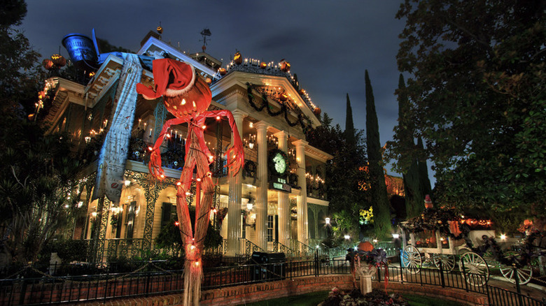 Haunted Mansion decked out for the holidays