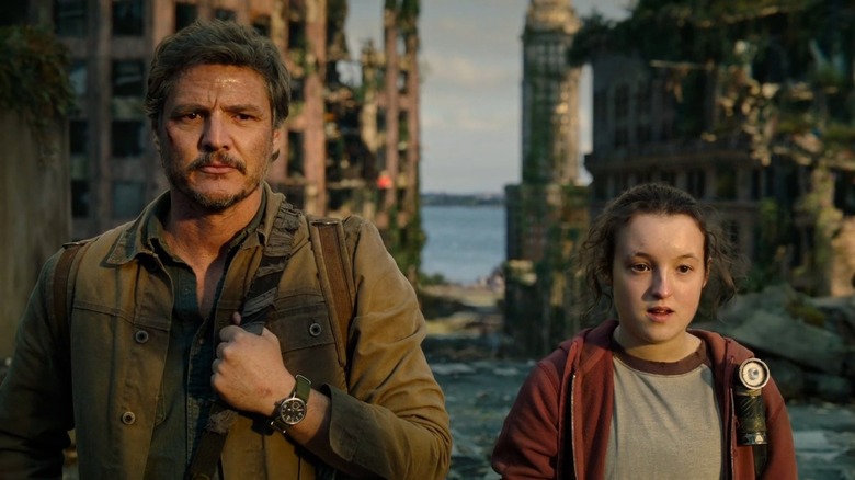 Pedro Pascal and Bella Ramsey in The Last of Us