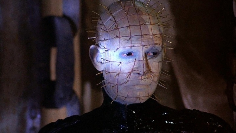 Doug Bradley as Lead Cenobite looking left in Hellraiser (1987)