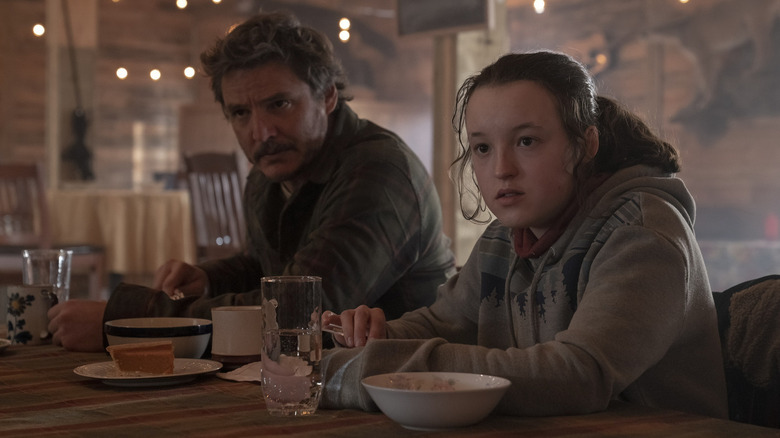 Pedro Pascal and Bella Ramsey in The Last of Us