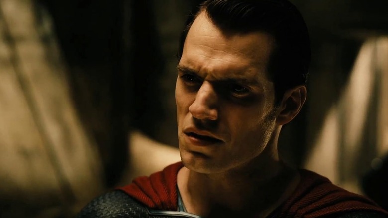 Henry Cavill as Superman looking angry in Batman v Superman: Dawn of Justice