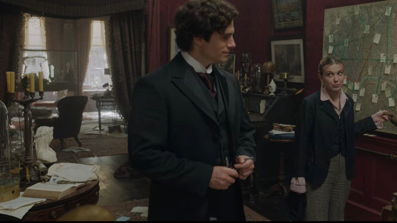 Henry Cavill and Millie Bobby Brown in Enola Holmes 2