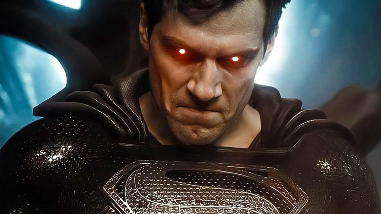 Zack Snyder's Justice League Superman angry in black suit