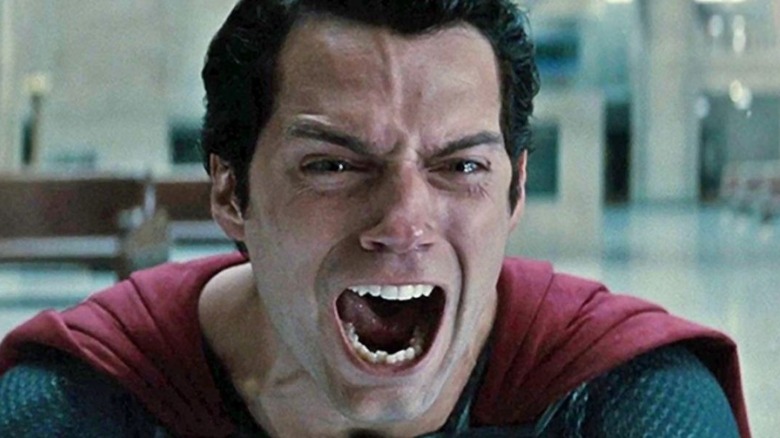 Man of Steel Superman screaming 