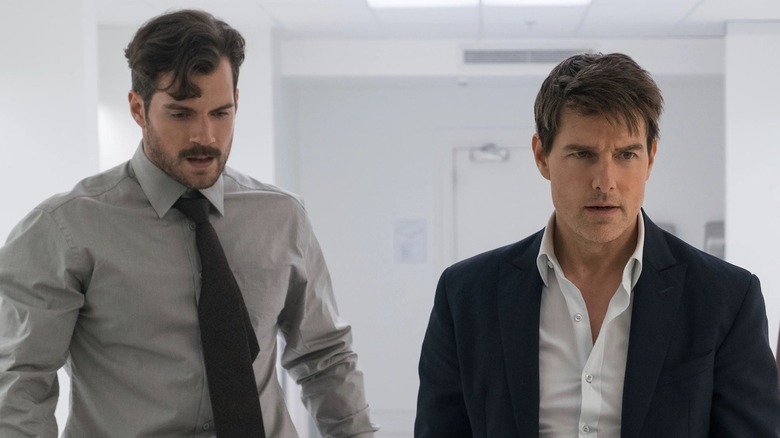 Henry Cavill and Tom Cruise in the famous bathroom fight scene in Mission: Impossible - Fallout