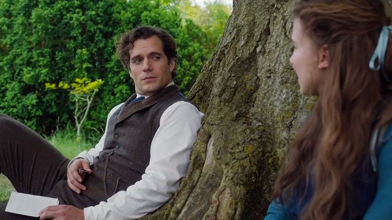 Henry Cavill and Millie Bobby Brown in Enola Holmes