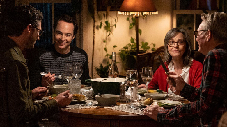 Ben Aldridge, Jim Parsons, Sally Field, and Bill Irwin in Spoiler Alert