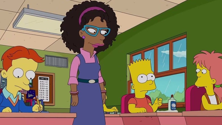 Ms. Peyton and Bart Simpson in The Simpsons 