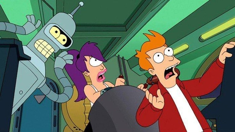 Bender, Leela, and Fry in Futurama