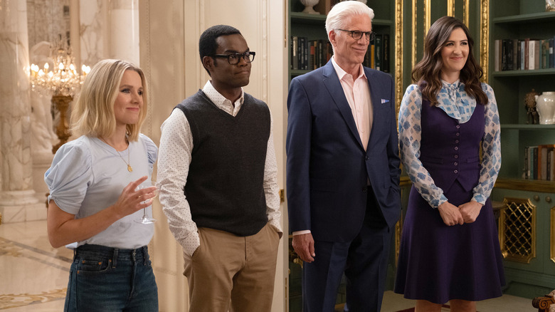 Eleanor Chidi Michael and Janet in The Good Place