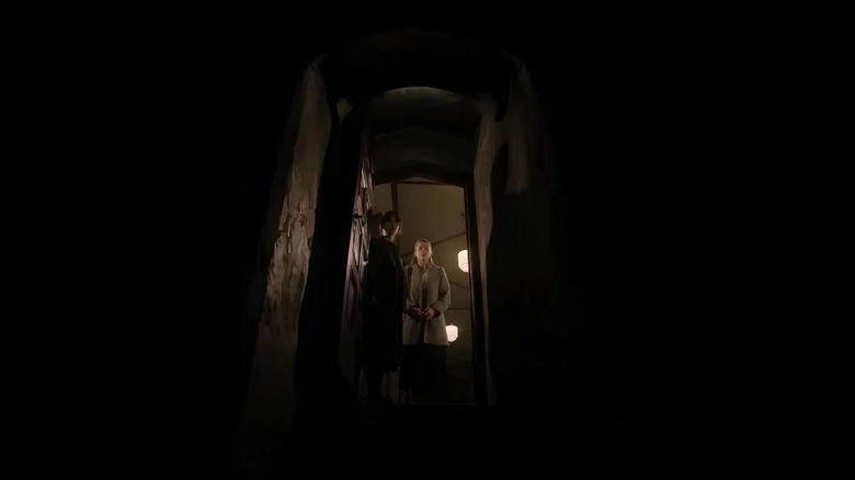 Sister Paxton and Sister Barnes stare down a dark tunnel