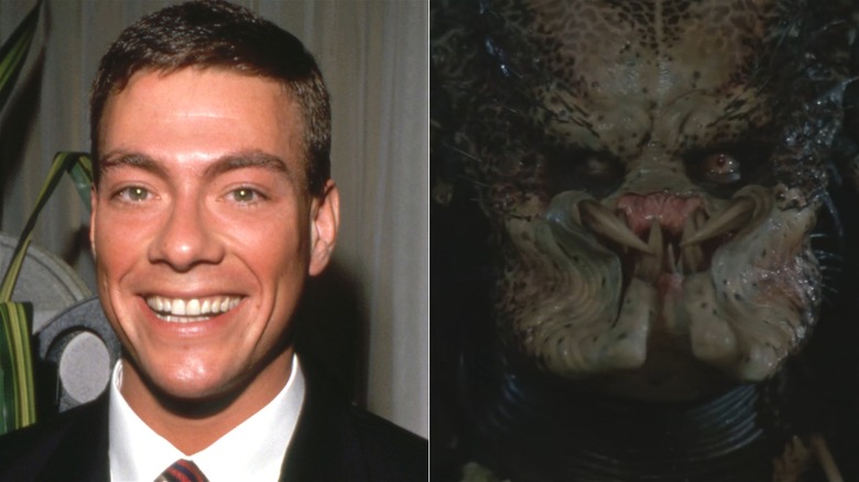 A split image of JCVD and the Predator