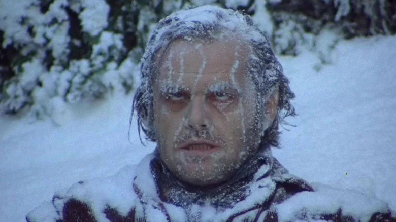 Jack Nicholson frozen in snow in The Shining