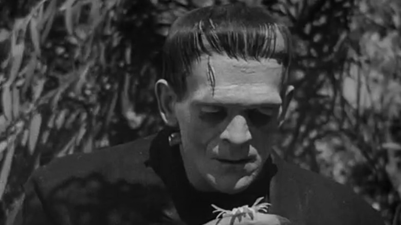 Boris Karloff with flower