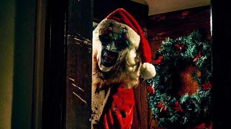 Art the Clown dressed as Santa in Terrifier 3