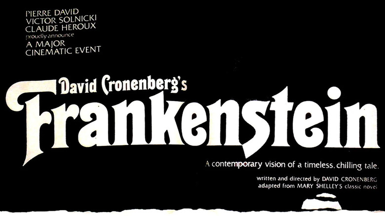 Advertisement for David Cronenberg's Frankenstein film