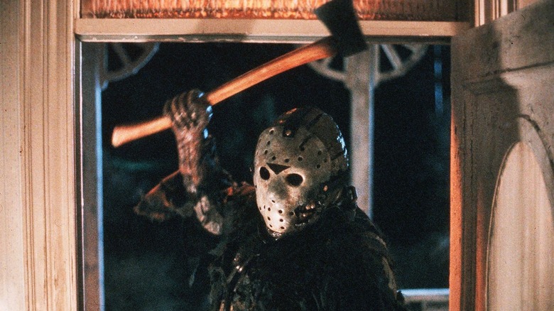 Jason Voorhees about to throw down an ax