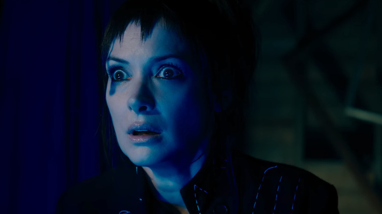 Winona Ryder shocked faced in Beetlejuice Beetlejuice