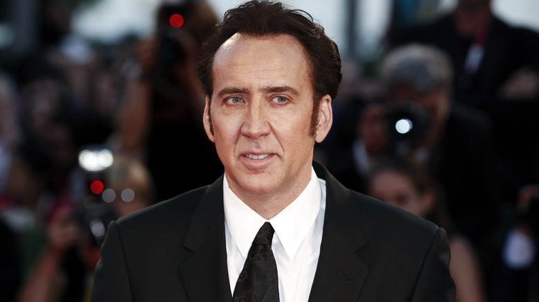 Nicolas Cage red carpet suit
