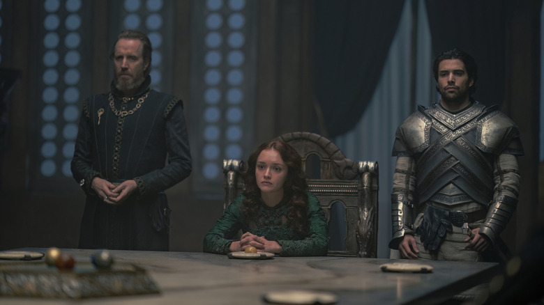 Rhys Ifans, Olivia Cooke, and Fabien Frankel in House of the Dragon