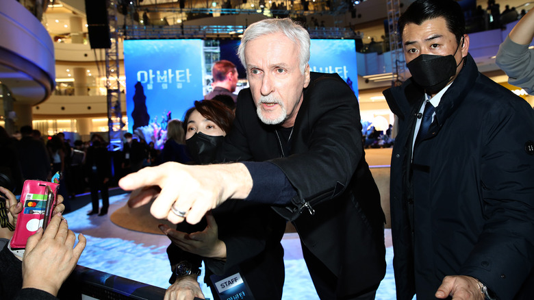 James Cameron at the Seoul premiere of "Avatar: The Way of Water."