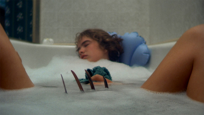 A Nightmare on Elm Street glove in nancy's bath