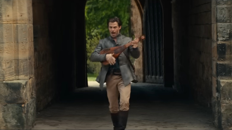 honor among thieves chris pine plays lute