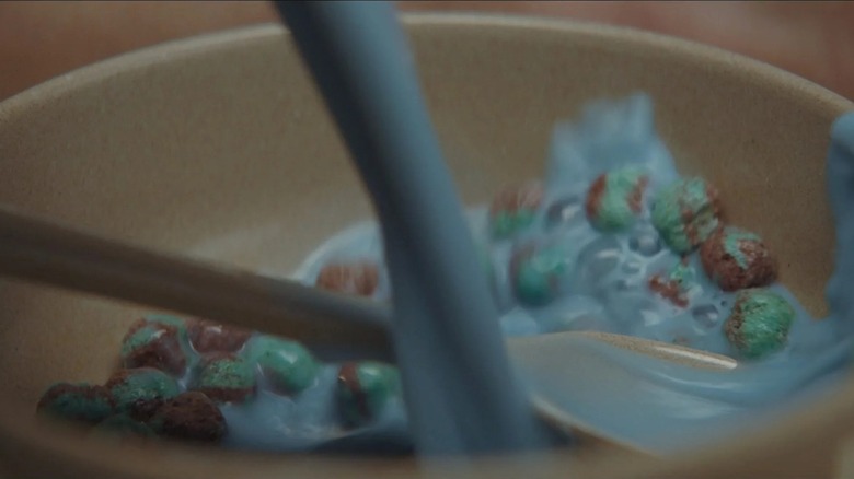 The cereal and blue milk in Andor.