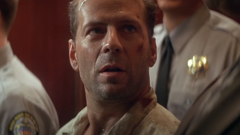 John McClane in an elevator stand-off