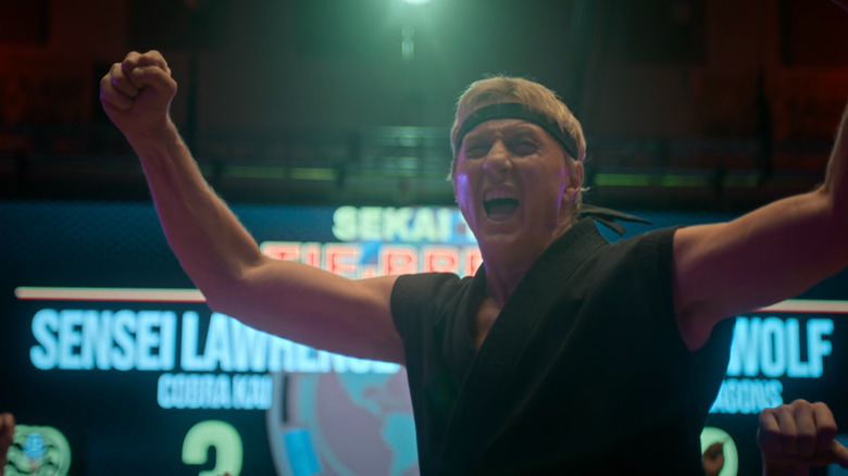 Johnny Lawrence celebrating in Kobra kai